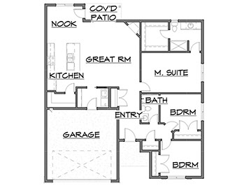 New homes in Silver Lake, WA. Presented by Cano Real Estate. 1534 square foot plan