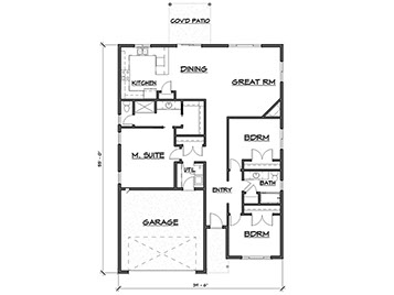New homes in Silver Lake, WA. Presented by Cano Real Estate. 1663 square foot plan