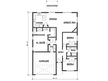 New homes in Silver Lake, WA. Presented by Cano Real Estate. 1663 square foot plan