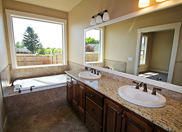Master bathroom in new home at Chinook Place, by Universal Construction