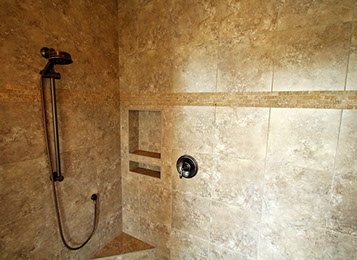 Walk-in shower in new home at Chinook Place, by Universal Construction